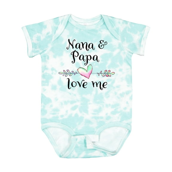 Inktastic Nana and Papa Love Me Heart Grandchild Boys or Girls Baby Bodysuit
