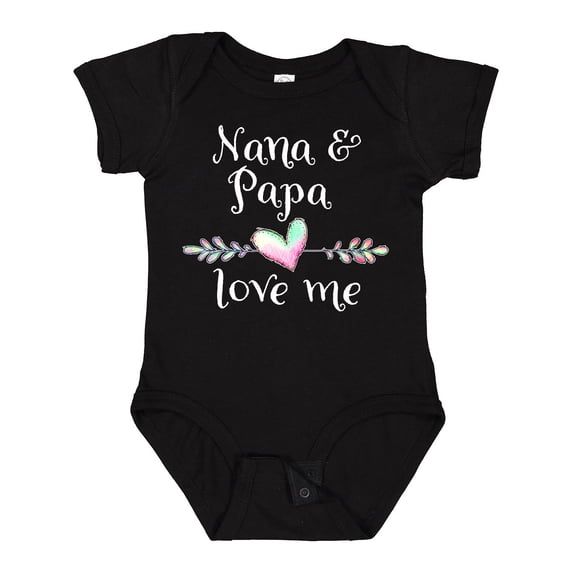 Inktastic Nana and Papa Love Me Heart Grandchild Boys or Girls Baby Bodysuit