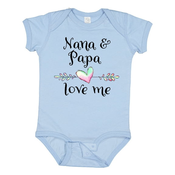 Inktastic Nana and Papa Love Me Heart Grandchild Boys or Girls Baby Bodysuit