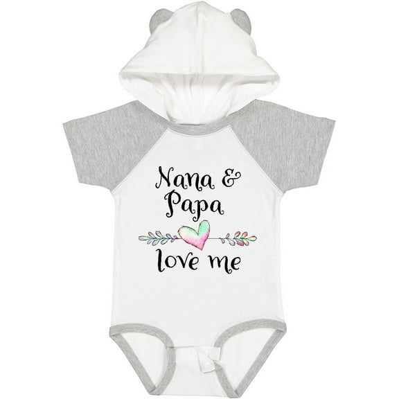 Inktastic Nana and Papa Love Me Heart Grandchild Boys or Girls Baby Bodysuit