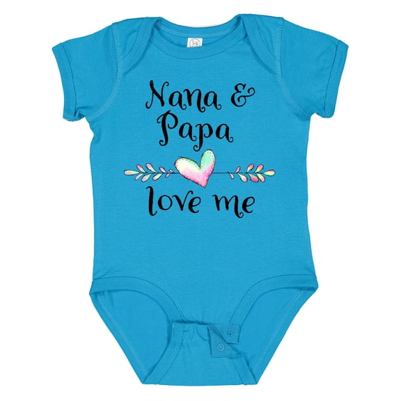 Inktastic Nana and Papa Love Me Heart Grandchild Boys or Girls Baby Bodysuit