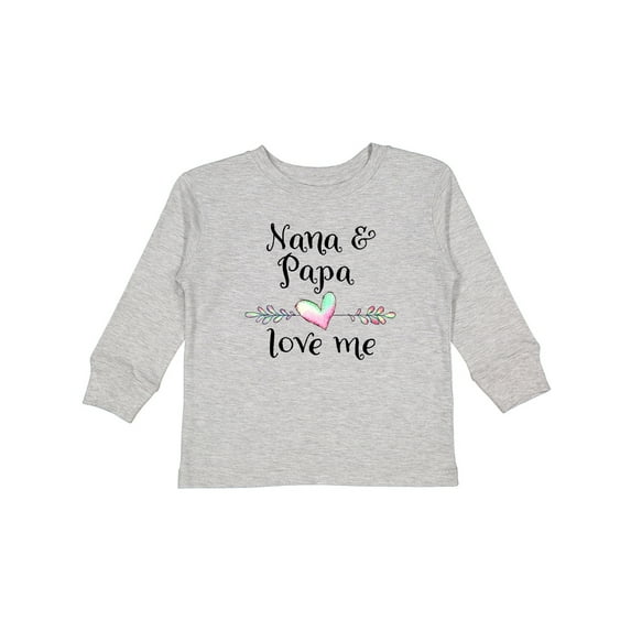 Inktastic Nana and Papa Love Me- Heart Grandchild Boys or Girls Long Sleeve Toddler T-Shirt