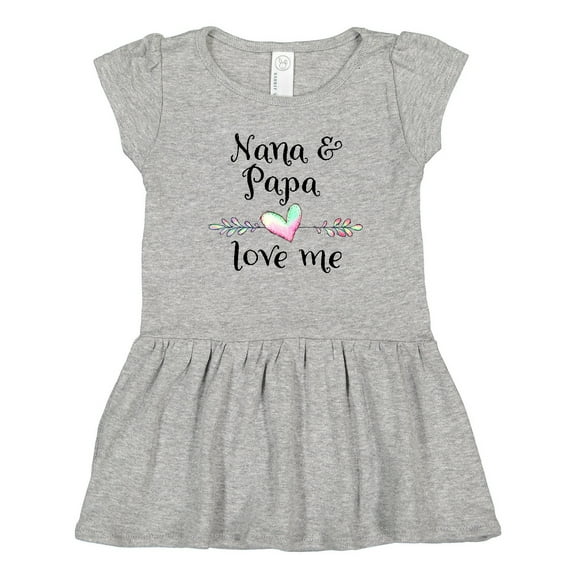 Inktastic Nana and Papa Love Me- Heart Grandchild Girls Toddler Dress