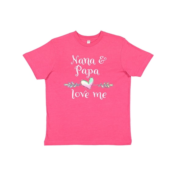 Inktastic Nana and Papa Love Me- Heart Grandchild Youth T-Shirt