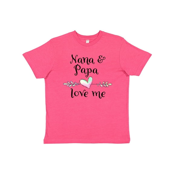 Inktastic Nana and Papa Love Me Heart Grandchild Youth T-Shirt