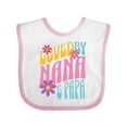 thumbnail image 1 of Inktastic Nana and Papa Love Me Retro Flowers Girls Baby Bib, 1 of 4