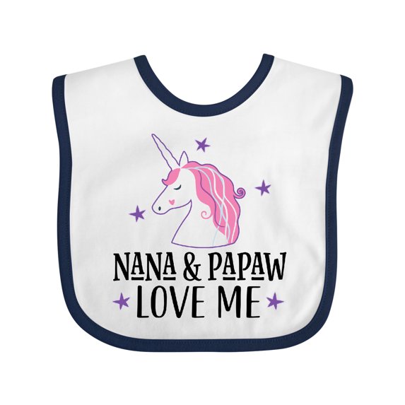 Inktastic Nana and Papaw Love Me Girls Baby Bib