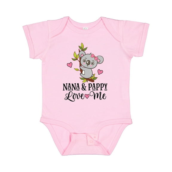 Inktastic Nana and Pappy Grandchild Koala Girls Baby Bodysuit