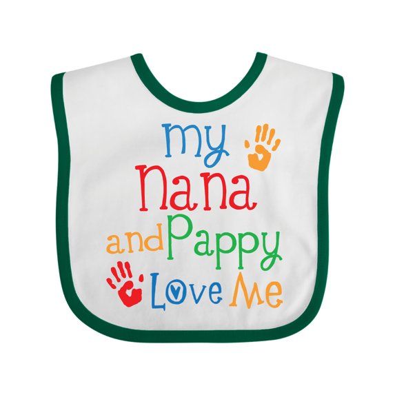 Inktastic Nana and Pappy Love Me Boys or Girls Baby Bib