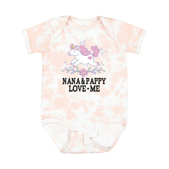 Inktastic Nana and Pappy Love Me Grandchild Unicorn Girls Baby Bodysuit