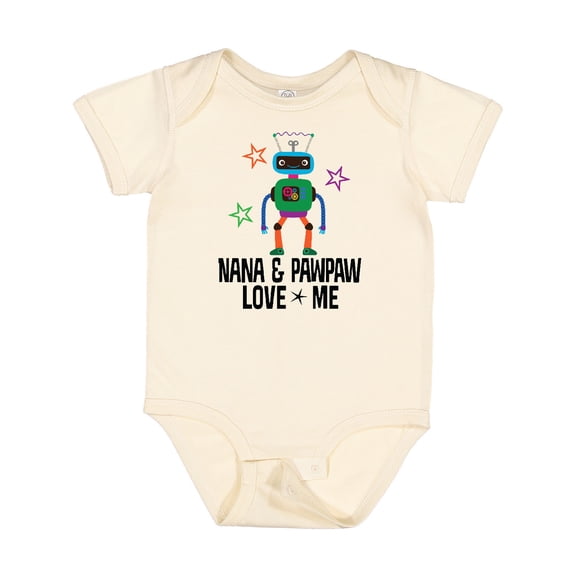 Inktastic Nana and Pawpaw Love Me Grandson Robot Boys Baby Bodysuit