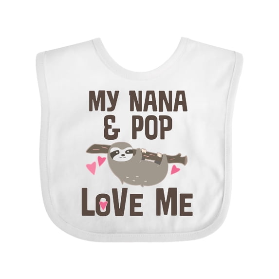 Inktastic Nana and Pop Love Me Sloth Girls Baby Bib
