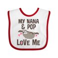 thumbnail image 1 of Inktastic Nana and Pop Love Me Sloth Girls Baby Bib, 1 of 4
