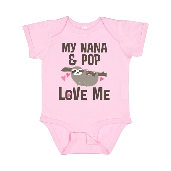 Inktastic Nana and Pop Love Me Sloth Girls Baby Bodysuit