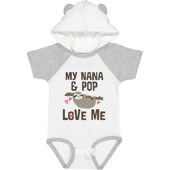 Inktastic Nana and Pop Love Me Sloth Girls Baby Bodysuit