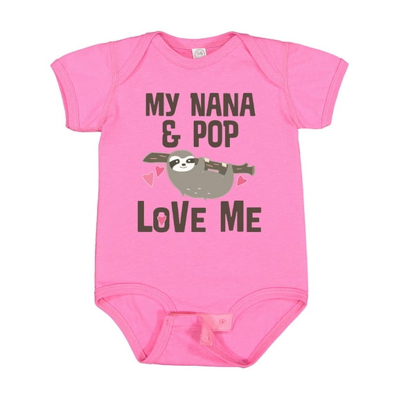 Inktastic Nana and Pop Love Me Sloth Girls Baby Bodysuit