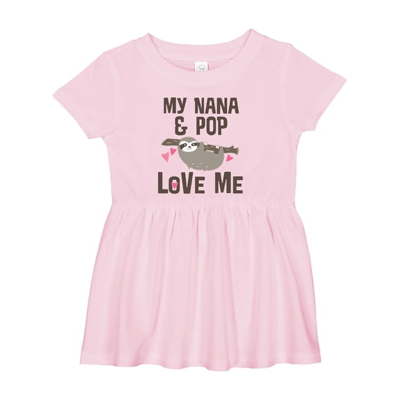 Inktastic Nana and Pop Love Me Sloth Girls Baby Dress
