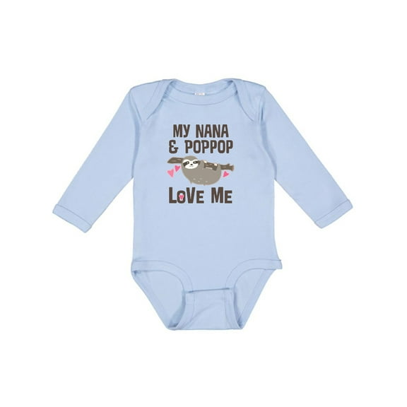 Inktastic Nana and Poppop Love Me Girls Long Sleeve Baby Bodysuit