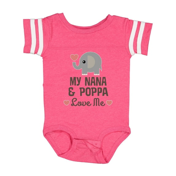 Inktastic Nana and Poppa Love Me Grandchild Elephant Boys or Girls Baby Bodysuit