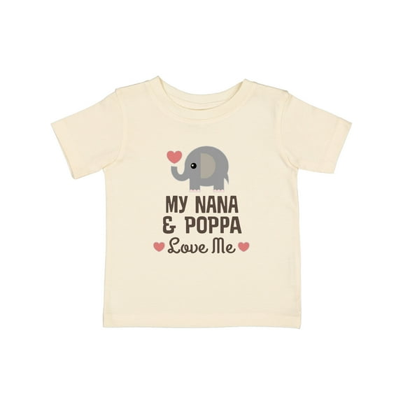 Inktastic Nana and Poppa Love Me Grandchild Elephant Boys or Girls Baby T-Shirt