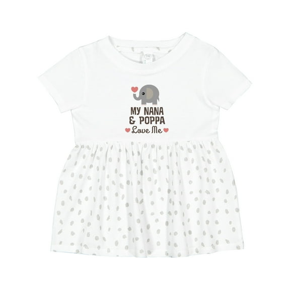 Inktastic Nana and Poppa Love Me Grandchild Elephant Girls Baby Dress