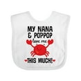 thumbnail image 1 of Inktastic Nana and Poppop Love Me Crab Boys or Girls Baby Bib, 1 of 4