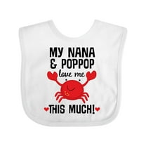 Inktastic Nana and Poppop Love Me Crab Boys or Girls Baby Bib