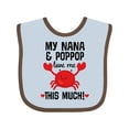 thumbnail image 1 of Inktastic Nana and Poppop Love Me Crab Boys or Girls Baby Bib, 1 of 4