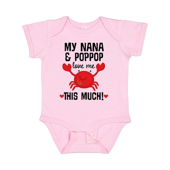 Inktastic Nana and Poppop Love Me Crab Boys or Girls Baby Bodysuit