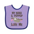 thumbnail image 1 of Inktastic Nana and Poppop Love Me Girls Baby Bib, 1 of 4