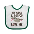 thumbnail image 1 of Inktastic Nana and Poppop Love Me Girls Baby Bib, 1 of 4