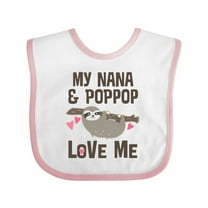 Inktastic Nana and Poppop Love Me Girls Baby Bib