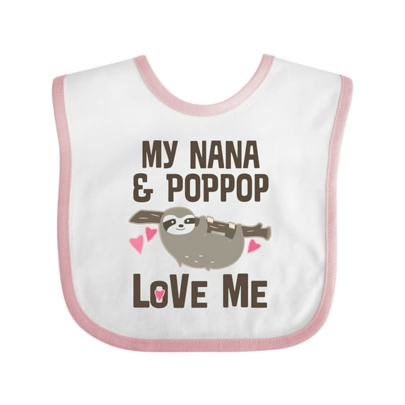 Inktastic Nana and Poppop Love Me Girls Baby Bib