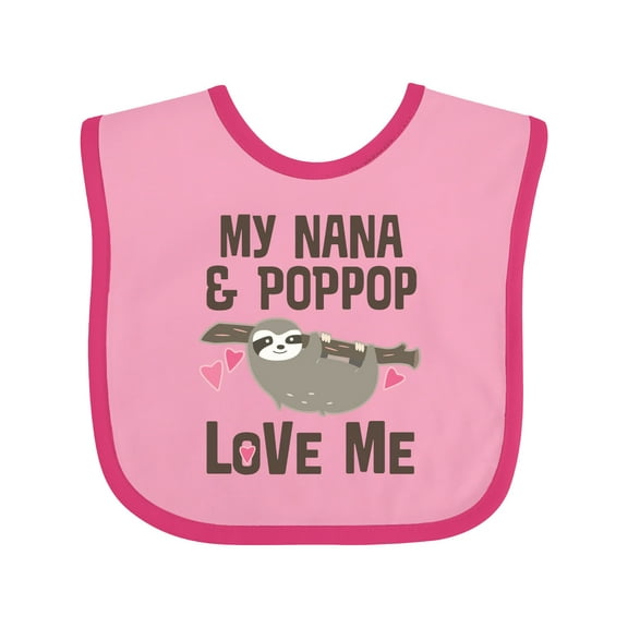 Inktastic Nana and Poppop Love Me Girls Baby Bib