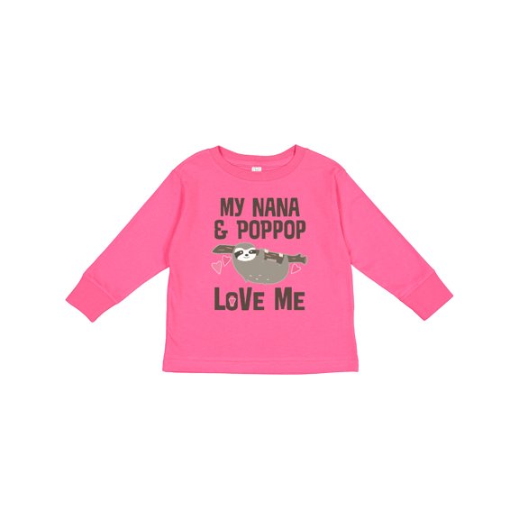 Inktastic Nana and Poppop Love Me Girls Long Sleeve Toddler T-Shirt