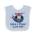 thumbnail image 1 of Inktastic Nana and Poppy Love Me Boys Baby Bib, 1 of 4