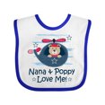 thumbnail image 1 of Inktastic Nana and Poppy Love Me Boys Baby Bib, 1 of 4