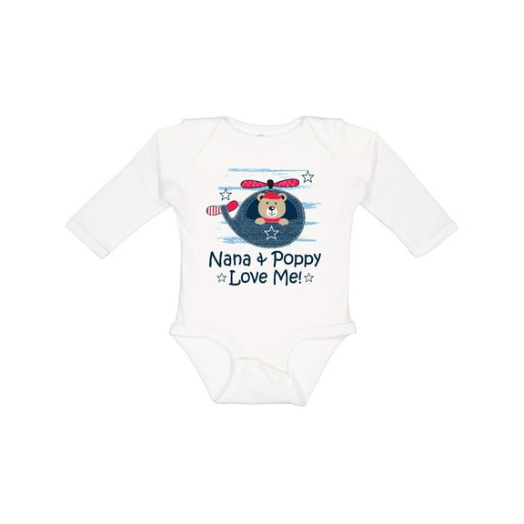 Inktastic Nana and Poppy Love Me Boys Long Sleeve Baby Bodysuit