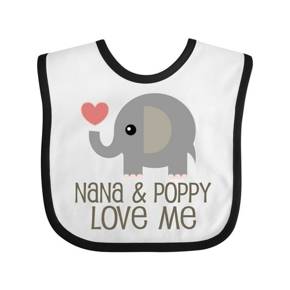 Inktastic Nana and Poppy Love Me Boys or Girls Baby Bib