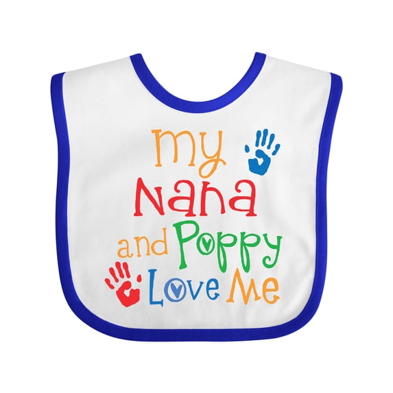 Inktastic Nana and Poppy Love Me Boys or Girls Baby Bib