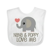 Inktastic Nana and Poppy Love Me Boys or Girls Baby Bib