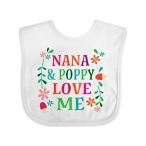 Inktastic Nana and Poppy Love Me Boys or Girls Baby Bib