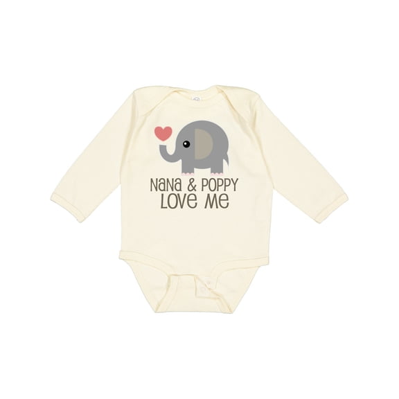 Inktastic Nana and Poppy Love Me Boys or Girls Long Sleeve Baby Bodysuit