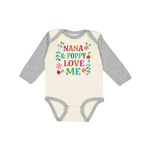 Inktastic Nana and Poppy Love Me Boys or Girls Long Sleeve Baby Bodysuit