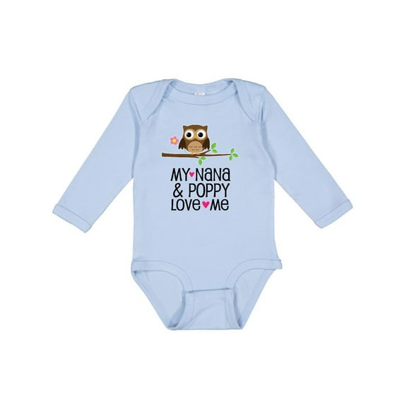 Inktastic Nana and Poppy Love Me Girls Long Sleeve Baby Bodysuit