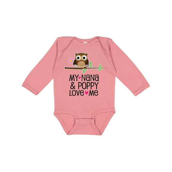 Inktastic Nana and Poppy Love Me Girls Long Sleeve Baby Bodysuit