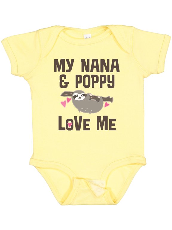 Nana and Poppy Love Me Sloth Girls Baby Bodysuit