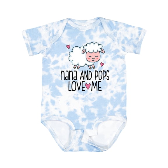 Inktastic Nana and Pops Love Me Baby Lamb Grandkids Boys or Girls Baby Bodysuit