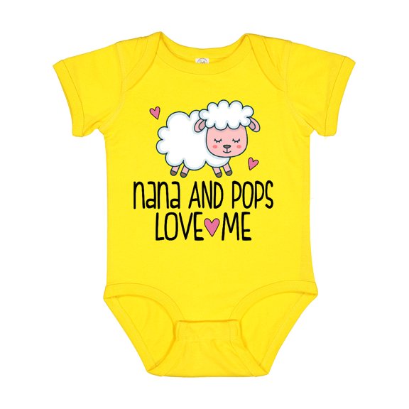 Inktastic Nana and Pops Love Me Baby Lamb Grandkids Boys or Girls Baby Bodysuit