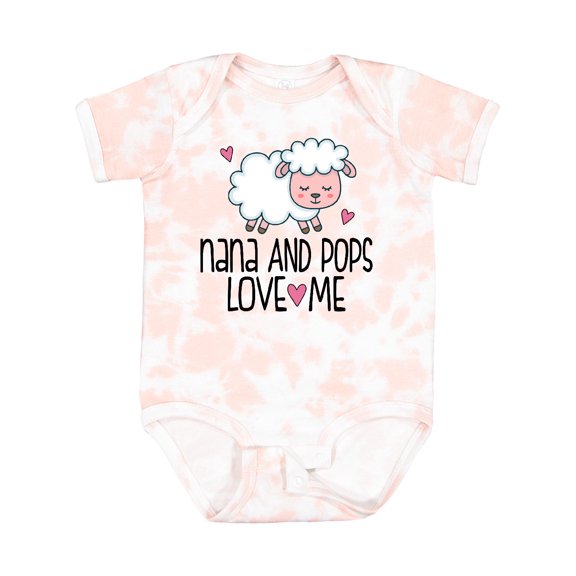 Inktastic Nana and Pops Love Me Baby Lamb Grandkids Boys or Girls Baby Bodysuit